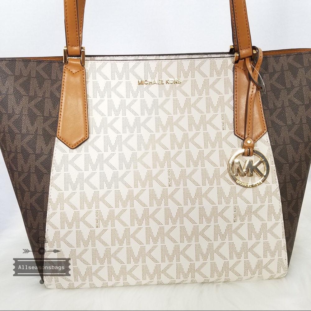 NWT michael Kors Kimberly Large bonded tote brown - Picture 3 of 8